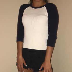 Forever 21 Navy blue with white baseball tee